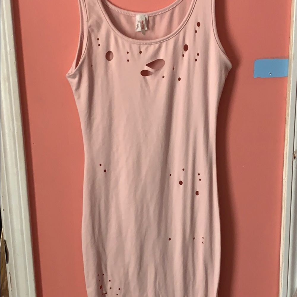 Ripped dress light pink